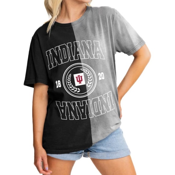 Gameday Couture Indiana Hoosiers Split Bleach Dye Short Sleeve T-Shirt - Picture 2 of 11